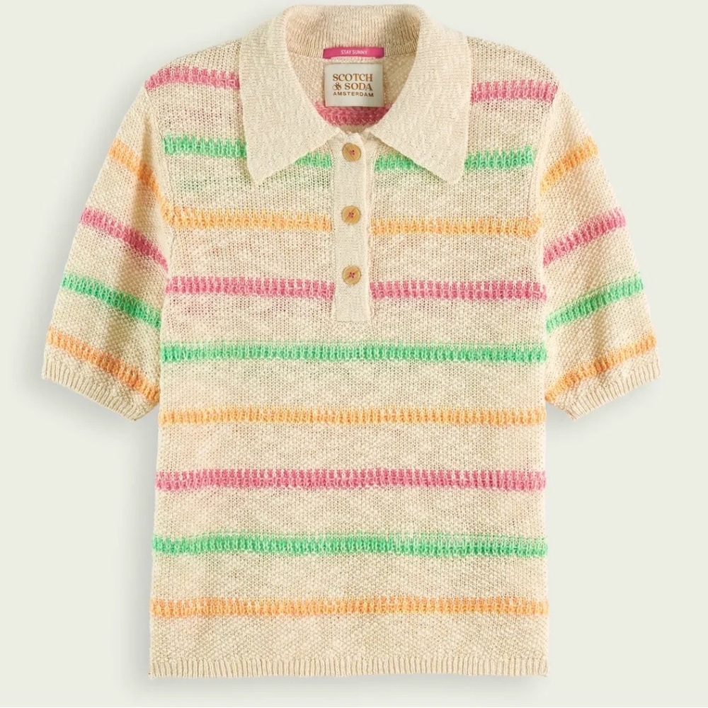 Scotch & Soda Vanilla Knit Striped Sweater Polo